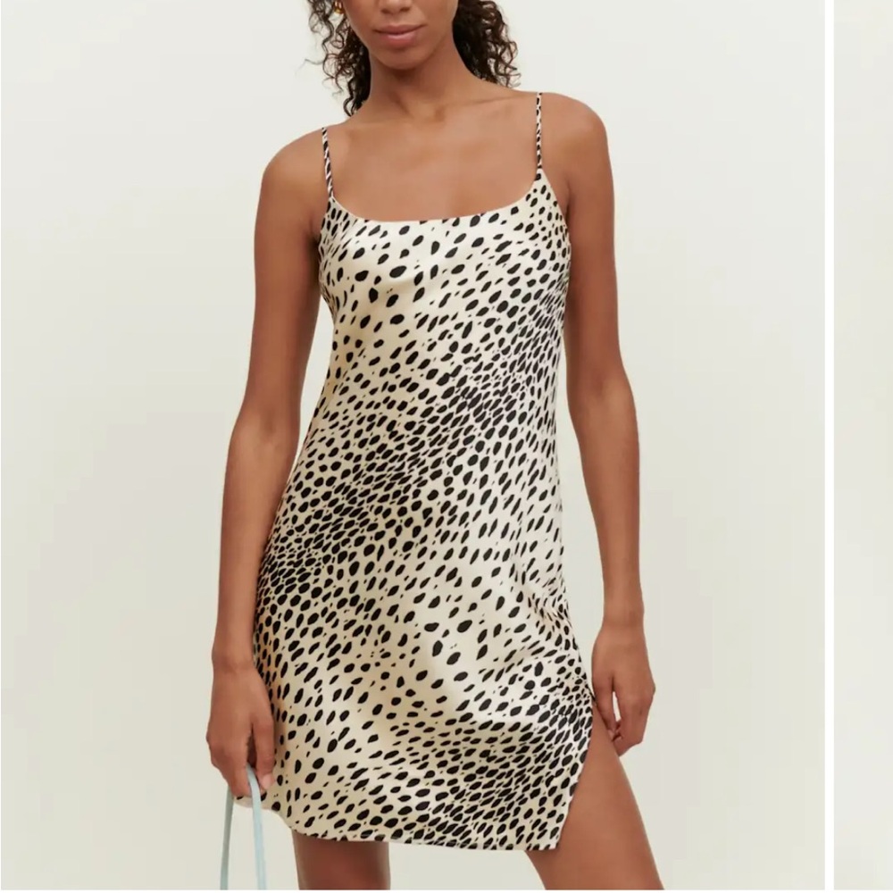Rhea Leopard Print Slip Dress reformation size L